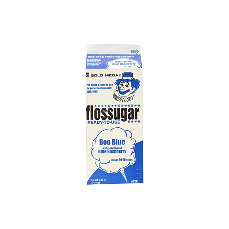 Gold Medal 3201 Blue Raspberry Flossugar 3.25 lb, 1 Carton