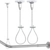 Shower Rod Ceiling Support Bracket 2-Pack – Anti-Sagging 304 Stainless