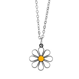 Mikovivi Daisy Necklace for Women, Daisy Flower Necklace Cute Daisy Pendant Necklace Sunflower Necklace Flower Jewelry Cheer up Gift for Her Birthday Valentine's Day (Silver)
