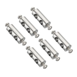 PATIKIL 25x11mm Wire Rope Clips Set, 6 Pcs 6mm Hole Steel Double Holes Lock Cable Clamps Clip with M4x0.7 Phillips Screws for Cable DIY Fittings, Silver