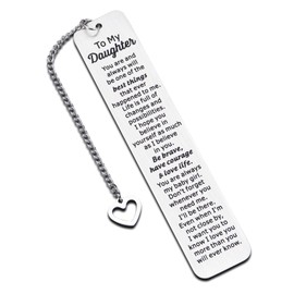 Daughter Birthday Gift to My Daughter Gift from Mom Dad Inspirational Bookmark for Kids Stepdaughter 16th 18th 21st Birthday Gift for Teen Girls Graduation Back to School Christmas Gifts for Her