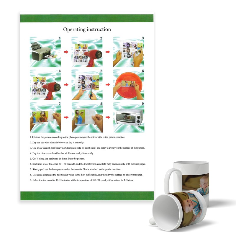 DIVCHI Water Slide Decal Paper A4 Size Inkjet Printer Decals