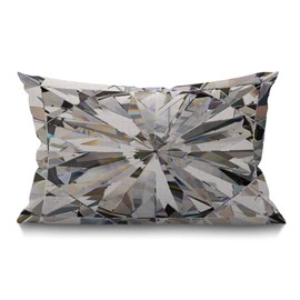 BGBDEIA Abstract Diamond Crystal Pattern Decorative Linen Cushion Covers 30 x 50 cm (12" x 20") Rectangular Throw Pillow Covers for Garden Patio Living Room Couch Sofa