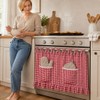 Oven Skirt Curtain, 30”x22”, Red White Check Oven Curtain for