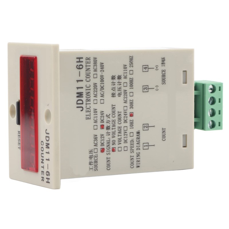 6-Digit Electronic Counter 0-999999 No Voltage Meter LED Digital Display