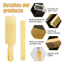 4 Piezas Peine De Acero Inoxidable Para Barbería