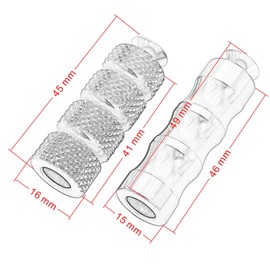 2 Pairs Motorcycle Gear Lever Foot Pegs, CNC Brake Lever Foot Pedal, Silver Non-Slip Knurled Gear Lever Peg, Precise Fit Brake Lever Footrests for M6 6 mm Mounting Screws Motorcycle
