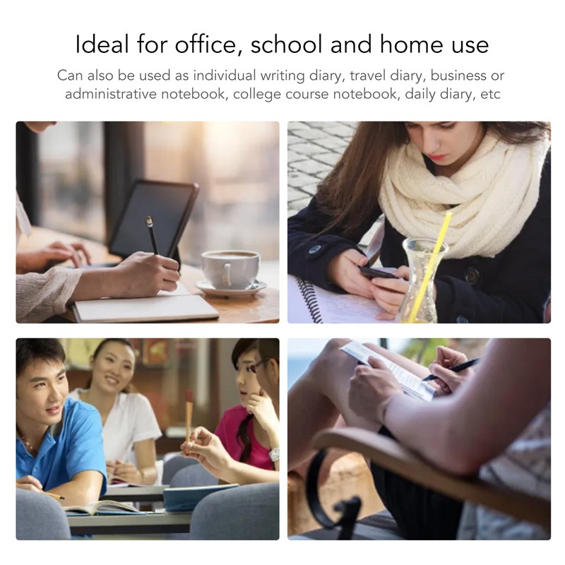 A5 Lined Notebook Portable PU Leather Hardcover Notebook with Elastic