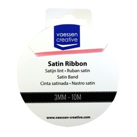 Vaessen Creative Satin Ribon, Fabric, Light Pink, 3mm