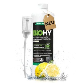 BiOHY Bodenreiniger f√ºr Wischroboter Station mit Frischeduft (1l Flasche) + Dosierer | Reinigungsmittel Konzentrat f√ºr alle Wisch & Saugroboter mit Nass-Funktion | Schaumarm & Streifenfrei