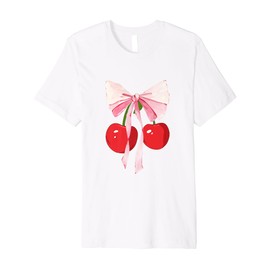 Coquette Bows with cherries Cute Coquette girl clothes Premium T-Shirt