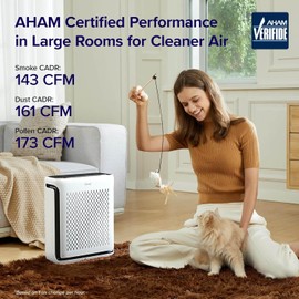 LEVOIT Air Purifier for Home Large Room Up to 1073Ft² with Air Quality Monitor, AHAM VERIFIDE, Smart WiFi, Washable Pre-Filter, HEPA Sleep Mode for Pets, Allergies, Dust, Pollen, Vital 100S-P, White