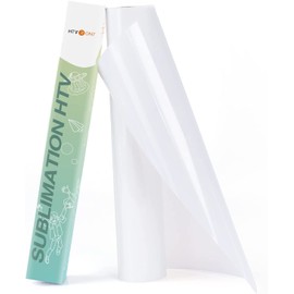 HTVRONT Clear HTV Vinyl for Sublimation - 12" X 5FT Matte Sublimation HTV Vinyl for Light-Colored Cotton Fabric