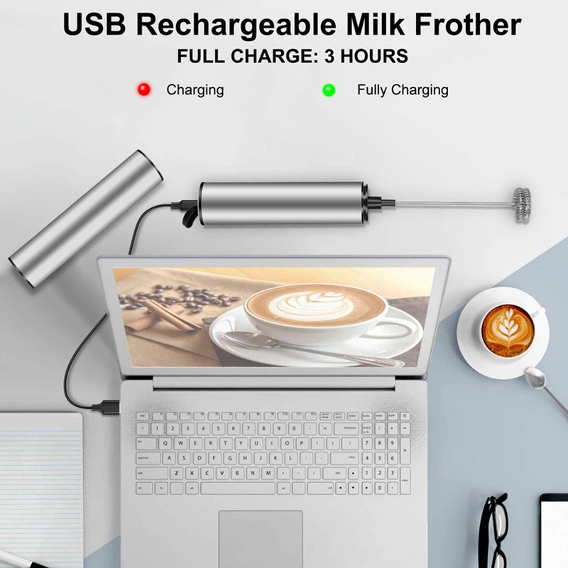 Electric Whisk Multifunctional USB Rechargeable Handheld Milk Frother Foam Maker