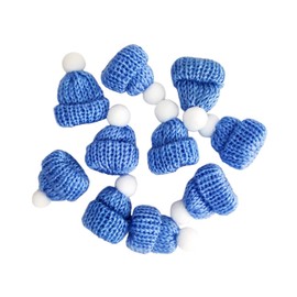 ERINGOGO 10 Pieces Children's Silver Embellishments for Crafts, Mini Cowboy Hat, Christmas Mini Knitted Hat, Mini Wool Hat, Christmas Mini Lollipop Hat, Knitted Hat, Crafts