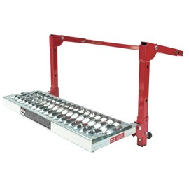 Powerbuilt Tire Step for Truck, SUV, Semi, Heavy Duty 300 lb. Capacity, Non-Slip ‘Cheese Grater’ Steel Surface, Adjusts to Fit Any Diameter Tire Up to 13 in. Wide, Folds Flat for Storage – 647596EC