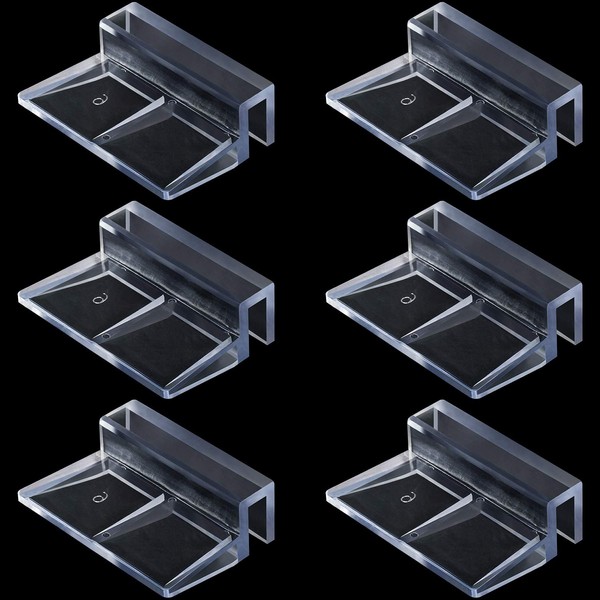 OIIKI 6 PCS Aquarium Glass Cover Clip, Clear Acrylic Support