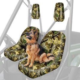 BORDAN UTV Waterproof Seat Cover for 2004-2021 Yamaha Rhino 700 660 450, Heavy Duty 1680D Full Protection Outdoor Camo Seat Cover for UTV(2 PCS)