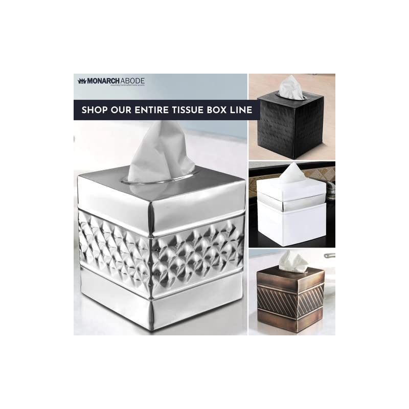 Monarch Abode Handcrafted Tissue Box Square Cover Holder and Dispenser,