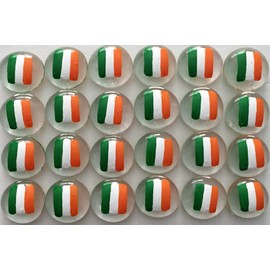 Irish Flag; Set of 24 Original Hand Painted Glass Gems by Lauri; Party Supplies, Party Favor, Decoration, Token, Memoir, Stocking Stuffer etc...let Your Imagination Run Wild!