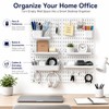 PSLER 22"×22" White Pegboard Kit with 17 Accessories, Garage Office