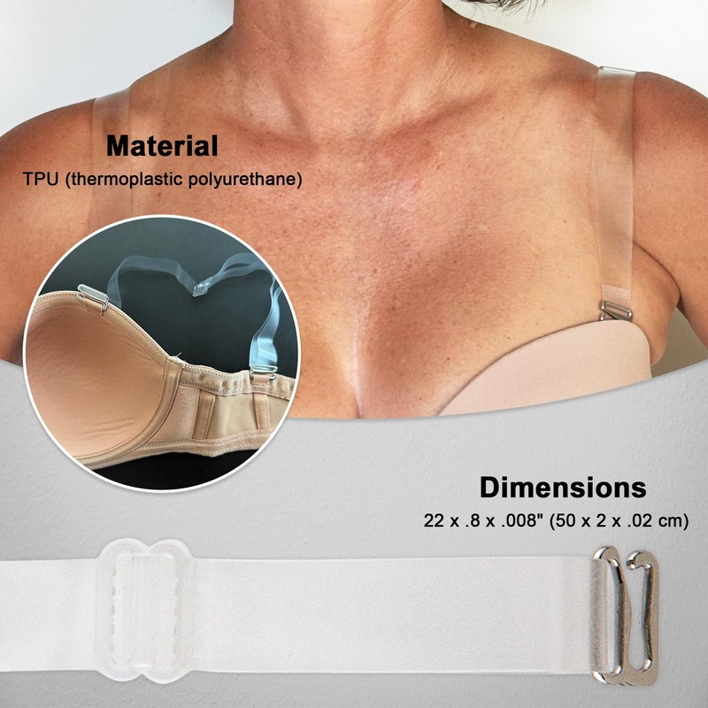 Fashion First Aid Clearly Gone Invisible Clear Bra Straps, 3/4
