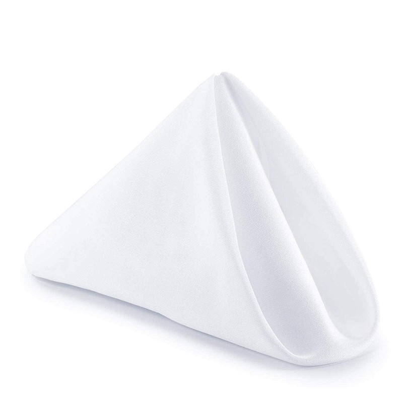 Weddecor 20 Inch White Cotton Polyester Table Napkin for Home,