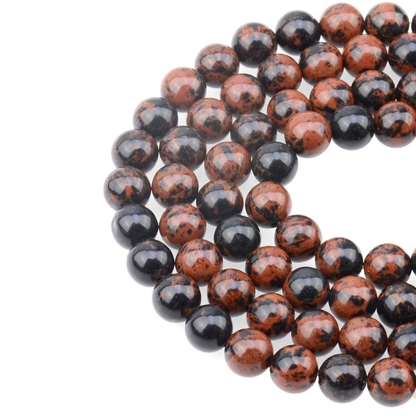 LPBeads 100PCS 8mm Natural Mahogany Obsidian Beads Gemstone Round Loose