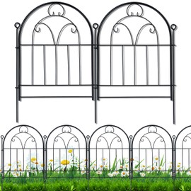 Garden Fence, 11ft(L) X 21in(H) 10 Pack Rustproof Metal No Dig Fence Panels, Garden Fencing Dog Fence Outdoor for Yard, Decorative Fences and Borders, Animal Barrier, Flower Bed, Patio