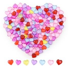 HUIANER Acrylic Heart Gems 1lb Hearts Shaped Crystals Mixed Color Beads for Valentine's Day Decorations Vase Filler Table Scatter Engagement Wedding Home Decorations（225Pcs Mix Color）