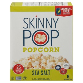 SkinnyPop Skinny Pop Popcorn Micro Sea Salt 16.8 oz (Pack of 6)