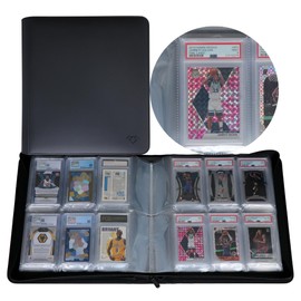 GrinOwl PSA Slab Binder, Holds 84 Graded Slabs, 6-Pocket Graded Card Binder for PSA, CGC, CSG, FGS, and FCG Cards