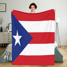 Puerto Rico Flag Throw Blanket 50x40 Inch, Flag Lightweight Soft Microfiber Throw Blanket with 18x18 Inch Pillowcase Perfect for Bed and Sofa