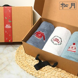 Songwol Towel [Songwol] Christmas Winter Day 3 piece gift set (kraft + bandage) random delivery / 송월타올 [송월] 크리스마스 윈터데이 3매 선물세트(크라프트+띠지) 랜덤발송