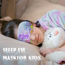 Cute Cartoon Sleep Mask for Kids Gift,Kids Sleep Mask for Girls Boys,Teen Sleeping Masks with Soft and Smooth Adjustable Strap,Mermaid