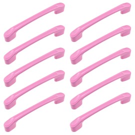 Semetall 10Pcs Pink Kitchen Cabinet Handles,Cartoon Drawer Pulls Aluminum Alloy with Mounting Screws,Pulls for Cupboard Room Door Cabinets and Organizer Box(Square)
