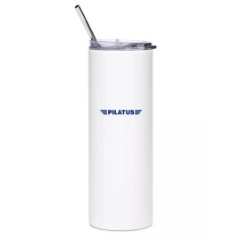 Pilatus PC-24 Stainless Steel Water Tumbler with straw - 20oz.