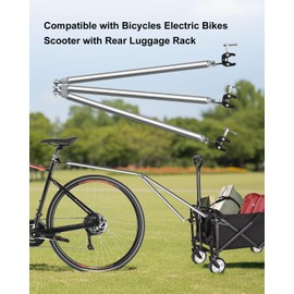 Bike Trailer Hitch Connector Compatible with Bicycles, Folding Tow Adapter