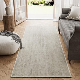 jinchan Modern Runner Rug 2x6 Washable Rug Hallway Grid Accent Rug Kitchen Rug Indoor Floor Cover Geometric Contemporary Rug Non Slip Carpet Soft Rug for Bedroom Laundry Room Home Office Taupe