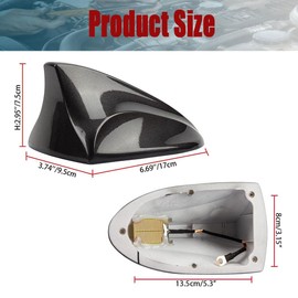 Takilma Shark Fin Antenna FM/AM Radio Signal Shark Fin Antenna Cover Car Roof Aerial Black
