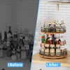 Lazy Susan Turntable Organizer Adjustable - 2 Tier Wood Rotating