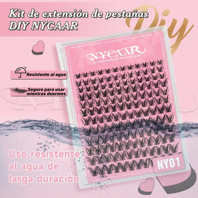 Kit Pestañas Naturales Wispy Nycaar Con Pegamento Diy