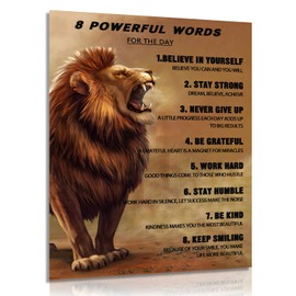 Dazzlewall Motivational Lion Wall Decor Poster, Inspirational Positive Quotes Wall Poster for Bedroom Gym Office Decor 12x16 in Unframed