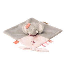 Nattou Pupazzetto Fazzoletto Adele L'Elefante, Compagno dalla Nascita, 27 x 27 cm, Grigio/Rosa, 424165