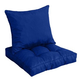 HIGOGOGO 24 x 24 Outdoor Cushions for Patio Furniture, Outdoor Seat Cushions with Resistant Waterproof Removable Cover for Yard Garden, Navy