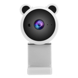 1080P Full HD Webcam, Cute USB Web Camera Builtin Microphone for Desktop Computer PC for Video Recording Plug and Play(white)