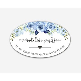Oval Return Address Stickers, Wedding Invitation Return Address Labels, Party Favor Return Address Stickers - Kelly (#308-008-OV-WH)