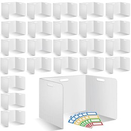 30 Pcs Desk Dividers for Students 14 × 17.5 × 14 Inch Plastic Durable and Waterproof Privacy Folders Shields Test Dividers with Classroom Privacy Boards for School Study Teacher Supplies (White)