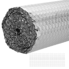 PATIKIL 15.7IN x 10FT Reflective Bubble Insulation Sheet Double Side Aluminum Foil Bubble Shield Thermal Radiant Barrier for Windows, RV, Roof, Garage Door