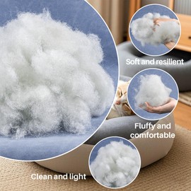 RAINFLOW Polyester Premium Fiber Fill-250g/8.8oz Polyester Fiber Fill,Stuffing for Pillow,Small Dolls,Cushion,Craft and Stuffed Animals,pp Cotton Stuffing for DIY Craft,Recyclable